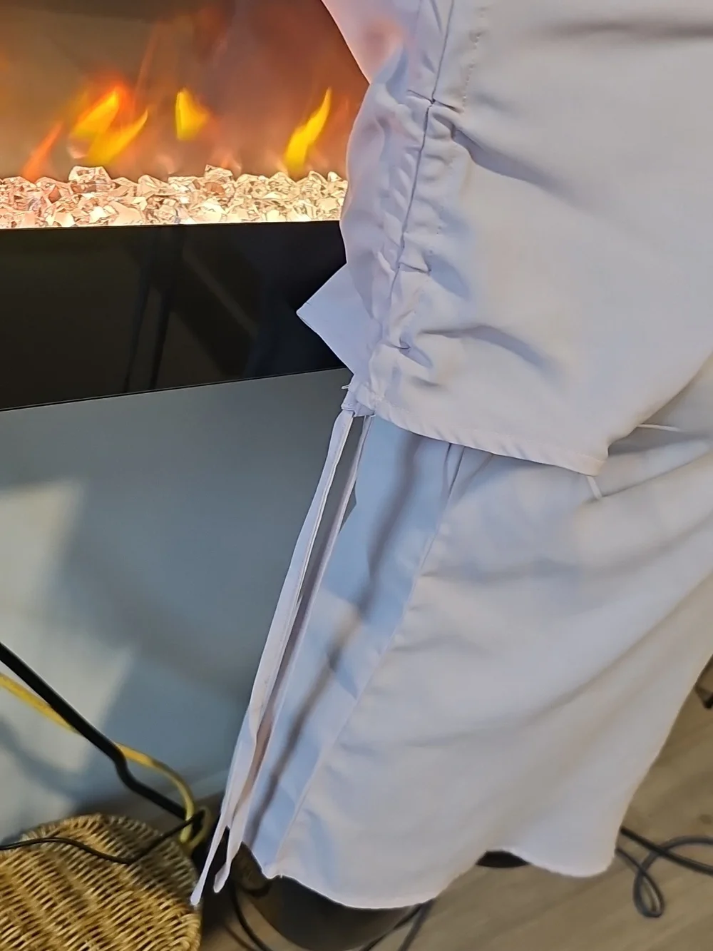 Off-Shoulder Lavender Top with Side Drawstrings - Picture 2 of 4